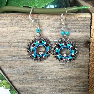 Metal beaded earrings.